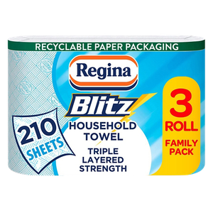Regina Blitz Kitchen Roll 3 Ply 3 Rolls of 70 Sheets