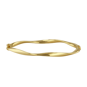 Soleil Collection Twisted Bangle | 9K Solid Yellow Gold
