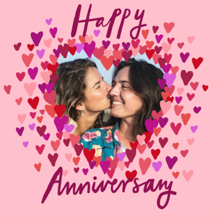 Moonpig Sweet Heart Shaped Photo Frame Made Up Of Love Hearts Photo Upload Anniversary Card