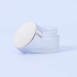 15ml Frosted Glass Jar With Silver Lid - Box of 10