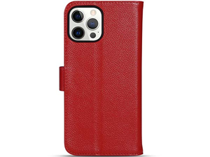 Premium Leather Wallet Case for Apple iPhone 15 Pro - Red