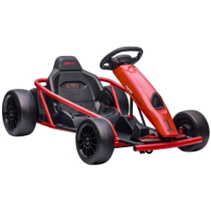 HOMCOM 24V Electric Go Kart for Kids, Drift Ride-On Racing Go Kart with 2 Speeds, for Boys Girls Aged 8-12 Years Old, Red