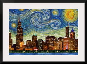 Chicago, Illinois - Starry Night City Series