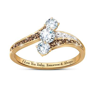 Always Our Love Topaz And Diamond Ring Size 8.5