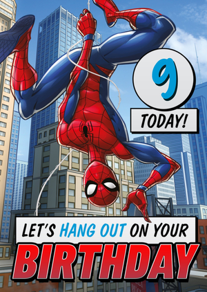 Spiderman Let's Hang Out Birthday Card