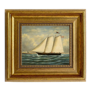 America First Winner America Cup Framed Oil Painting Print on Canvas in Antiqued Gold Frame