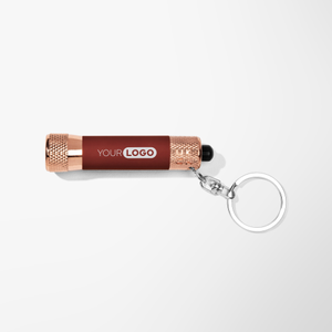Engraved 3 LED Flashlight Keychain with Rose Gold Trim