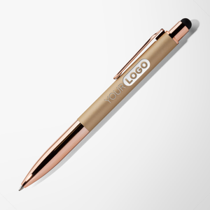 Engraved Mineral Aria Pen with Rose Gold Trim