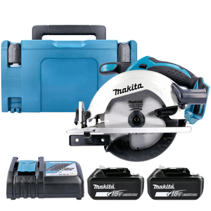 Makita DSS611Z 18V LXT Cordless 165mm Wood Cutting Circular Saw With 2 x 5Ah Batteries, Charger & Case
