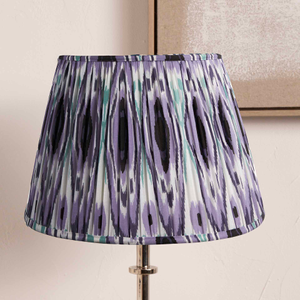 Elodie Lilac Ikat Patterned Gathered Tapered Lampshade