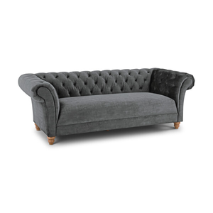Montgomery 3 Seater Sofa in Steel Velvet