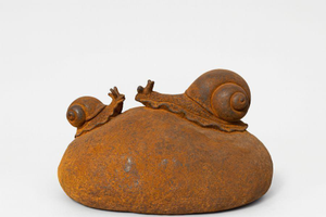 Cast Iron Snails on a Rock Statue