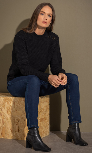 Rib Knit Jumper - Black