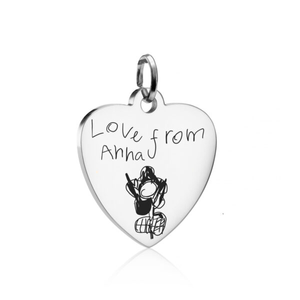Silver Children's Drawing Heart Charm