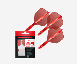 Target Darts K-Flex Red Short No.6 Shape Integrated Dart Flight and Shaft Set (Pack of 3)