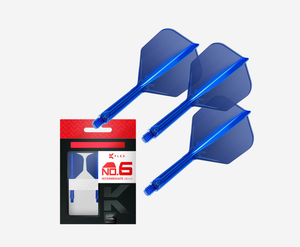 Target Darts K-Flex Blue Intermediate No.6 Shape Integrated Dart Flight and Shaft Set (Pack of 3)