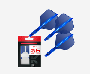 Target Darts K-Flex Blue Medium No.6 Shape Integrated Dart Flight and Shaft Set (Pack of 3)