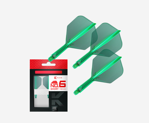 Target Darts K-Flex Green Medium No.6 Shape Integrated Dart Flight and Shaft Set (Pack of 3)