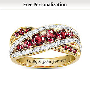 A Dozen Rubies Of Love Personalized Ring