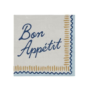 Coast To Coast - 3Ply Bon Appetit Napkin Set Blue 33cm 20pce