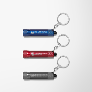 Monochrome Soft Touch 3 LED Flashlight Keychain