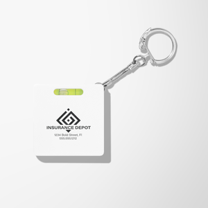 Square Level Tape Measure Key Tag