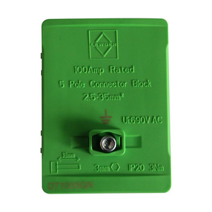 Lewden DT1005GN 100a 5 Way Connector Block - Green