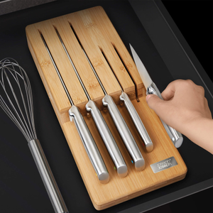 Joseph Joseph Elevate Steel Knife Set with Bamboo Drawer Storage Block