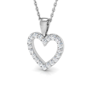 Lab Diamond Heart Pendant Necklace 0.25ct in 9k White Gold