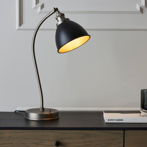 Endon Franklin Table Lamp Matt Black & Pewter