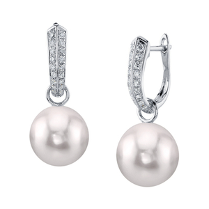 14K Gold Akoya Pearl & Diamond Charlie Earrings