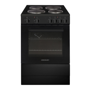 62L Black Freestanding Single Cooker with Hot Plate
