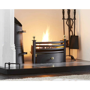 3 Piece Solid Fuel Fire Front Set With Brass Knobs