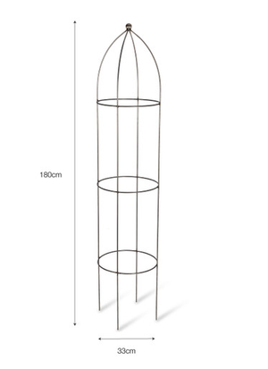 Barrington Obelisk Plant Support 180cm - Raw Metal, Dark Grey