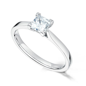 Low Set Solitaire Princess Diamond Engagement Ring