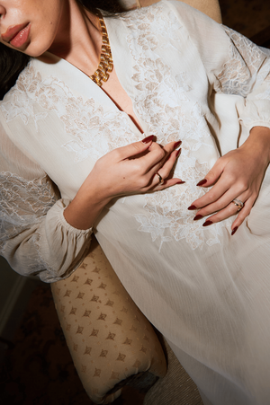 Flint  Silky Chiffon Dress  Honey