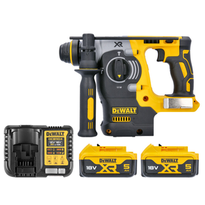 DeWalt DCH273N 18V XR Cordless Brushless SDS Plus Rotary Hammer Drill With 2 x 5Ah Batteries & Charger