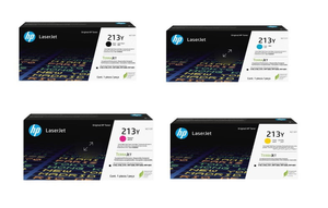 Genuine HP 213Y OEM Extra HY LaserJet Toner Set, B/C/M/Y