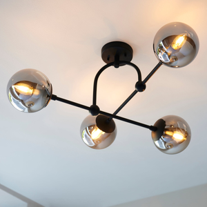 Amos Penthouse Flush Ceiling Light Black