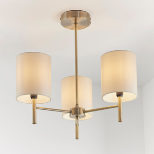 Endon Brio 3lt Semi flush Antique Brass