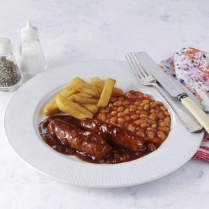 Sausage, Chips & Beans
