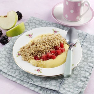 Reduced Sugar Apple & Blackberry Crumble & Custard