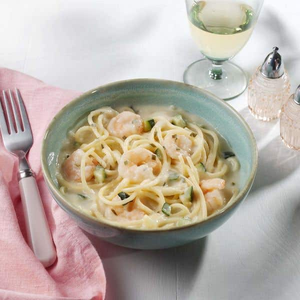 Spaghetti with King Prawns in a Creamy Lemon Sauce