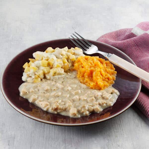 Soft & Bite-Sized Chicken in a Creamy Mushroom Sauce 