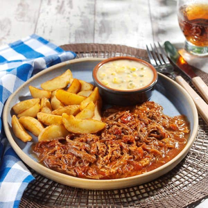 Barbecue Beef Brisket with Creamed Sweetcorn