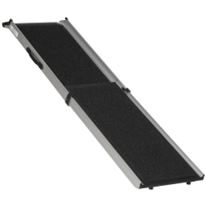 PawHut Portable Dog Ramp, Telescoping Dog Car Ramp with Carry Handle, Non-Slip, Aluminium Frame, Black