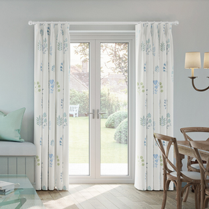 Botanical Velvet, River Blue - Made to Measure Curtains