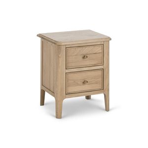 Newton Light Natural Solid Oak 2 Drawer Bedside Table