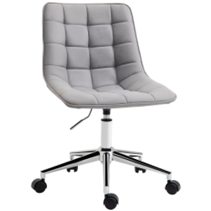 Vinsetto Armless Office Chair, Computer Desk Chair with Adjustable Height, Swivel Wheels, Light Grey