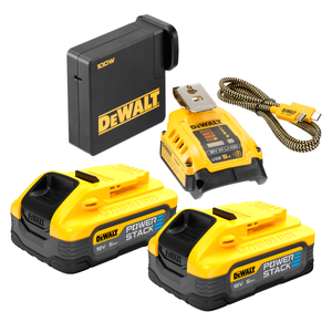 DeWalt DCB094H2 18V X Powerstack 2 x 5.0Ah Batteries, Charger & USB-C Starter Kit
